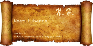 Neer Huberta névjegykártya
